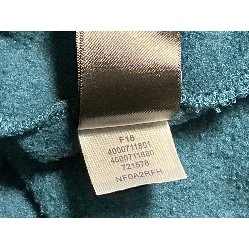 The North Face Knit Fleece Full Zip Jacket Womens Medium Teal Blue Logo NF0A2RFH